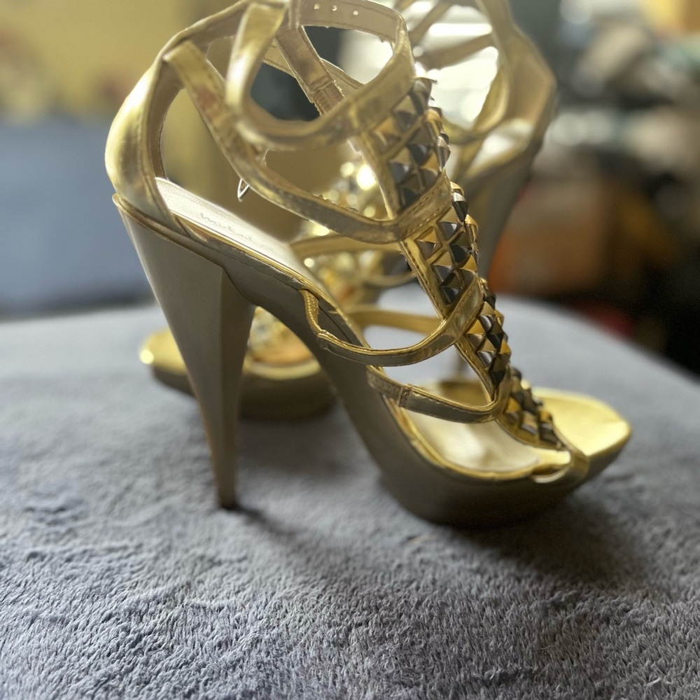 Platform Gold Heels - image 1